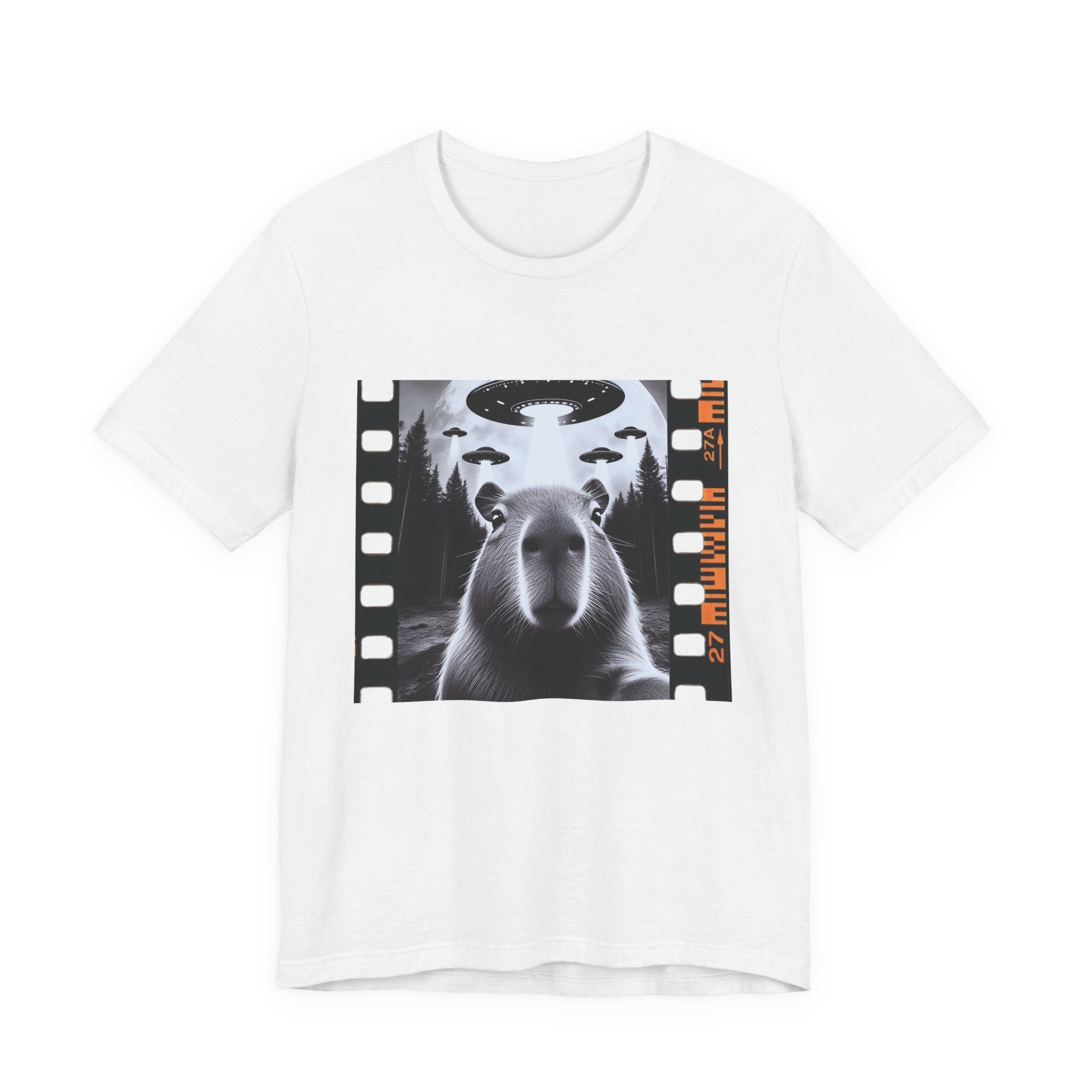Capybara UFO Funny Tshirt, Alien Abduction Gift Tee by Printify