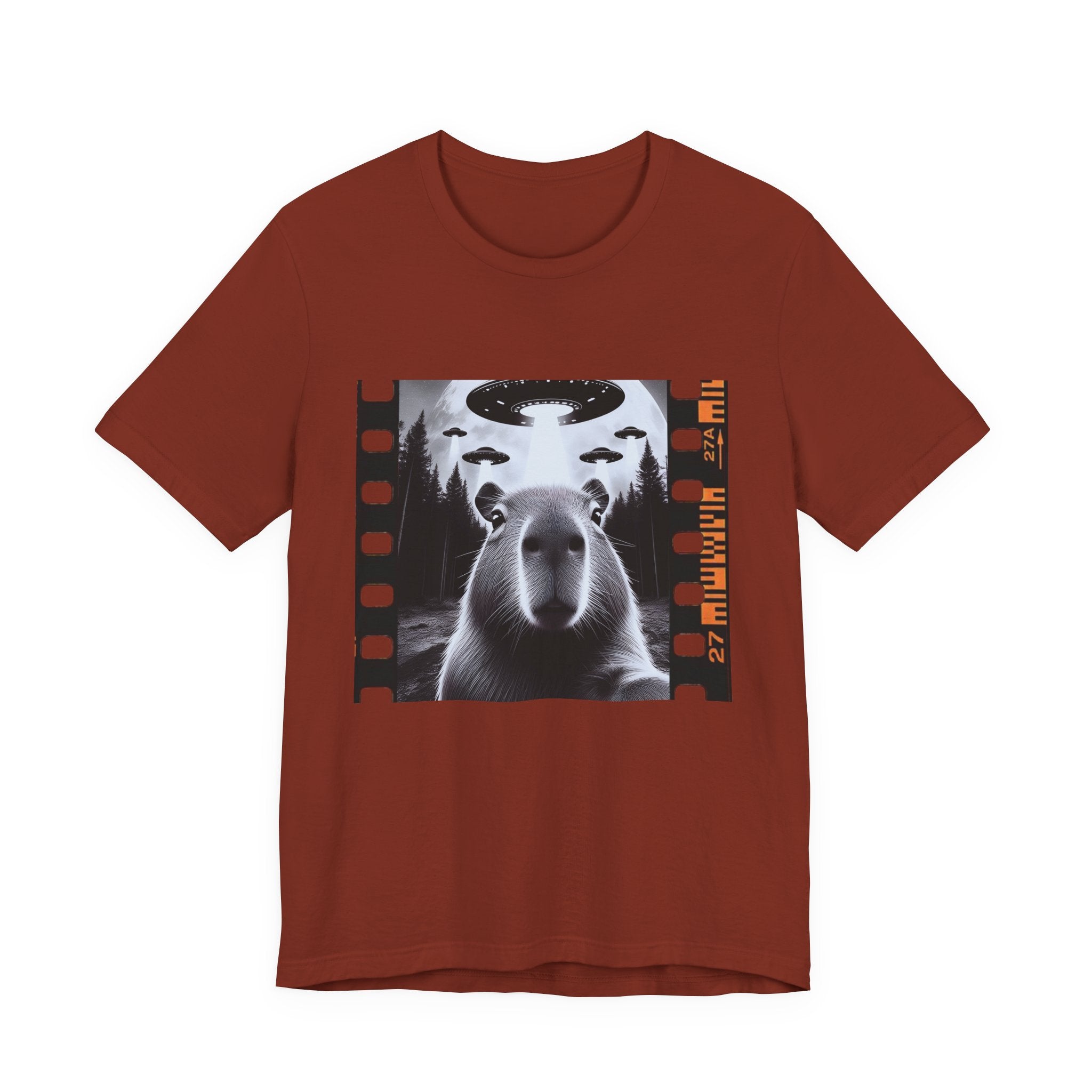 Capybara UFO Funny Tshirt, Alien Abduction Gift Tee by Printify