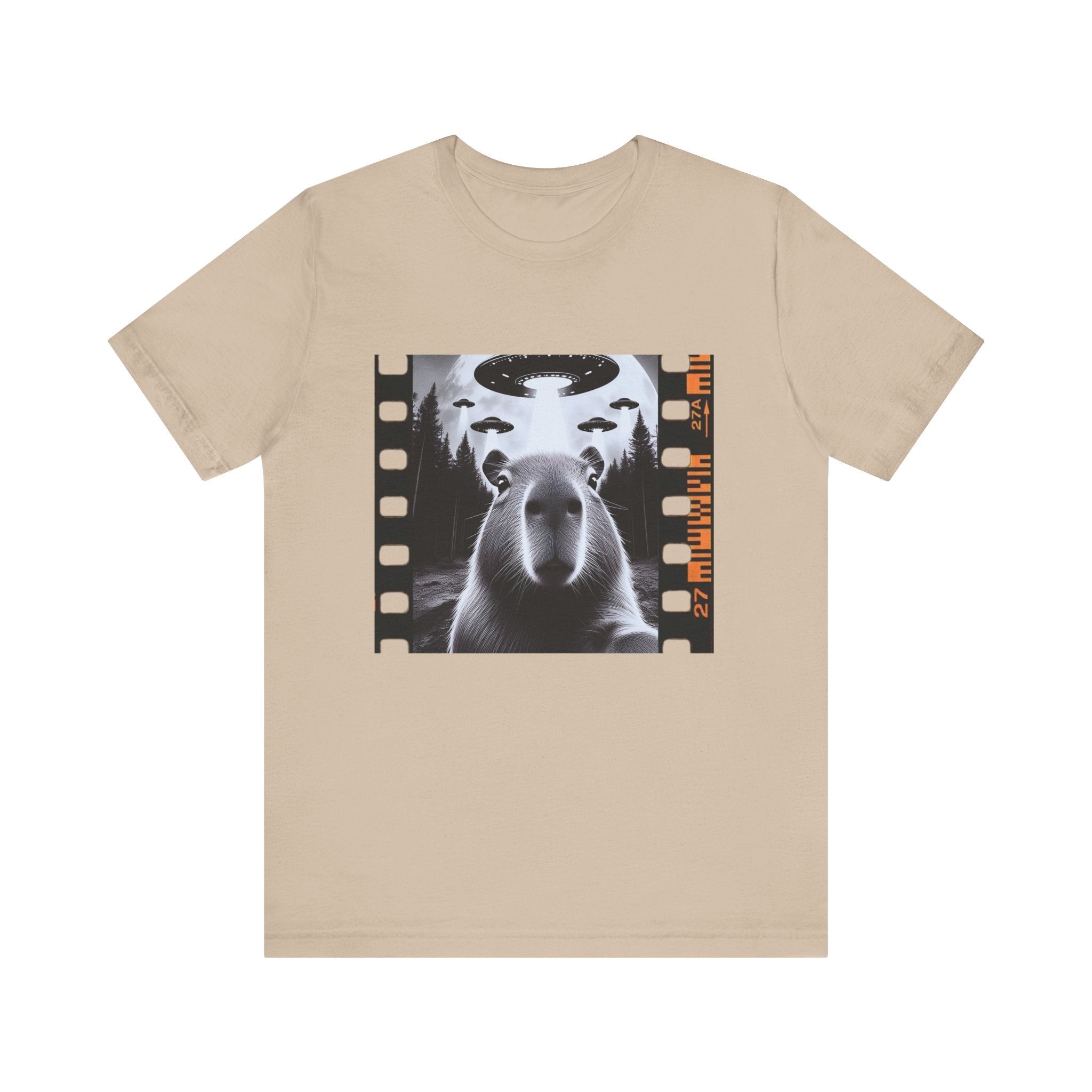 Capybara UFO Funny Tshirt, Alien Abduction Gift Tee by Printify