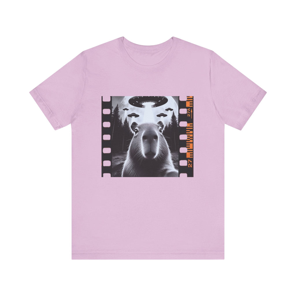 Capybara UFO Funny Tshirt, Alien Abduction Gift Tee by Printify