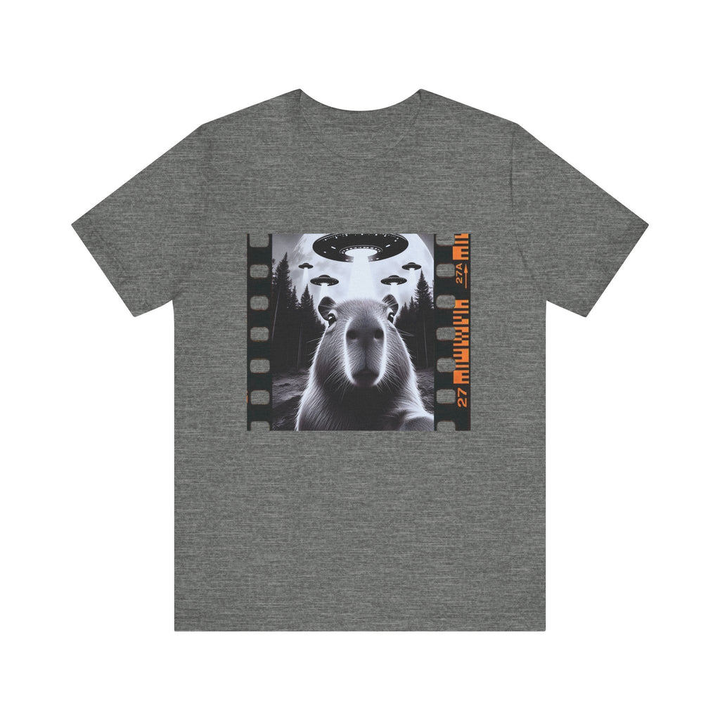 Capybara UFO Funny Tshirt, Alien Abduction Gift Tee by Printify