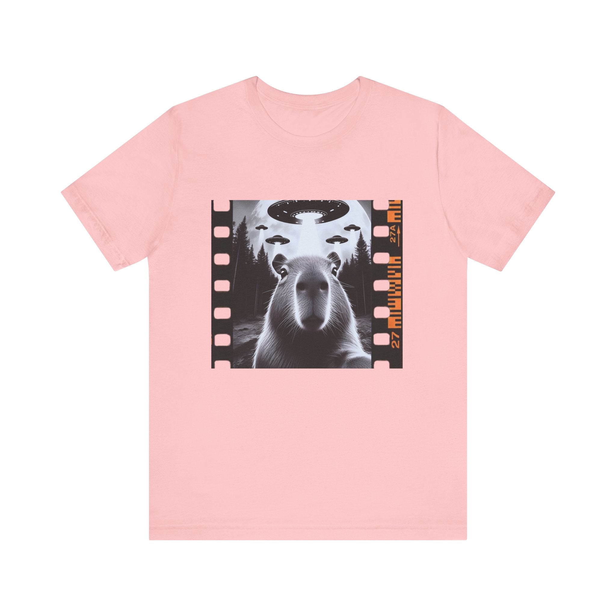 Capybara UFO Funny Tshirt, Alien Abduction Gift Tee by Printify