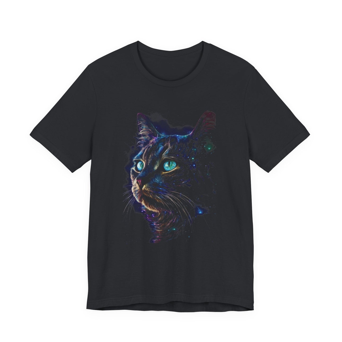 Celestial Black Cat Moon Shirt, Galaxy Tee, Cat Moon - Popbydesign