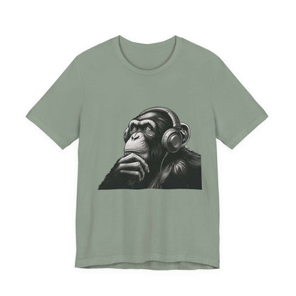 Chimpanzee Wearing Headphones Shirt, Pop Art Fans - Popbydesign