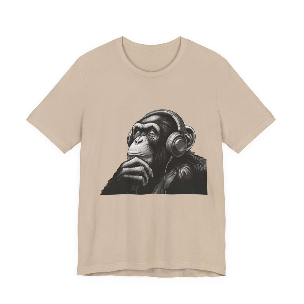 Chimpanzee Wearing Headphones Shirt, Pop Art Fans by PopCultureByDesign36