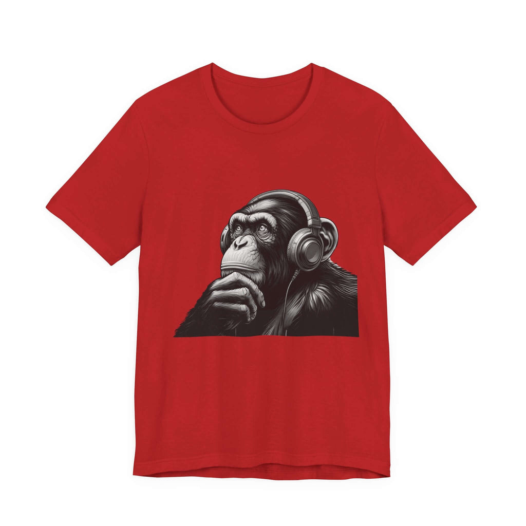 Chimpanzee Wearing Headphones Shirt, Pop Art Fans by PopCultureByDesign36