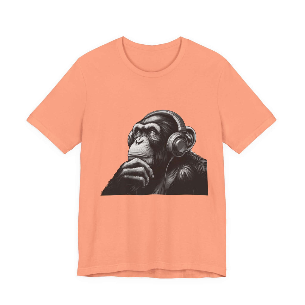 Chimpanzee Wearing Headphones Shirt, Pop Art Fans by PopCultureByDesign36