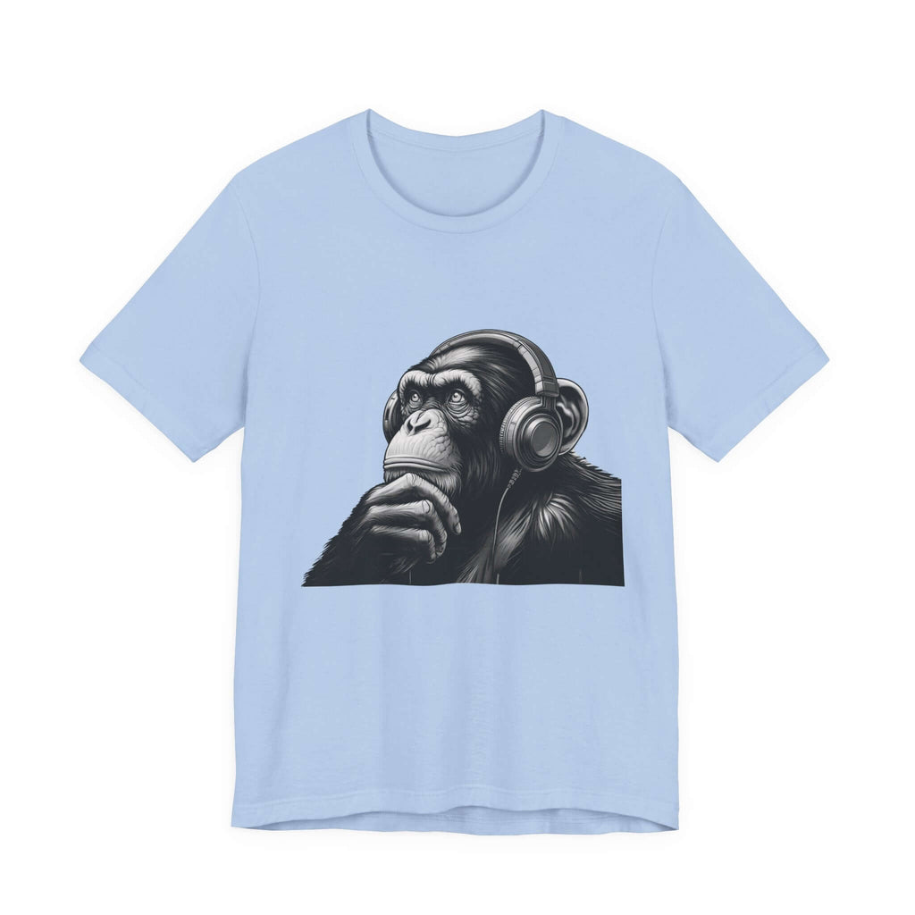 Chimpanzee Wearing Headphones Shirt, Pop Art Fans by PopCultureByDesign36
