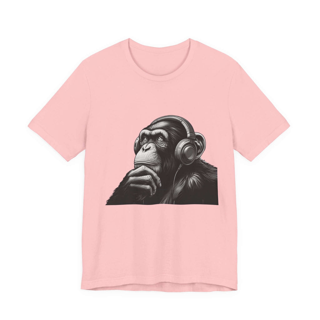 Chimpanzee Wearing Headphones Shirt, Pop Art Fans by PopCultureByDesign36