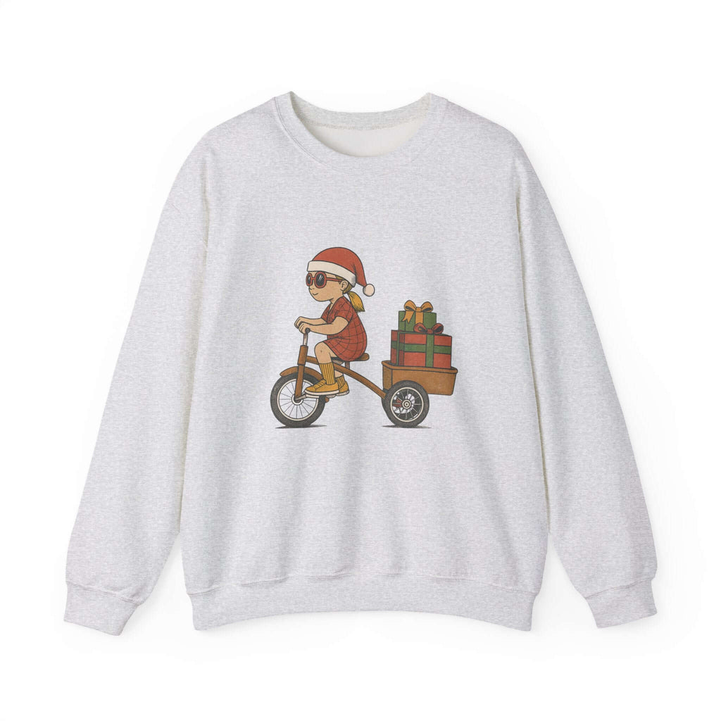 Christmas Bike Ride Sweatshirt, Santa Hat Daughter Gift by PopCultureByDesign36