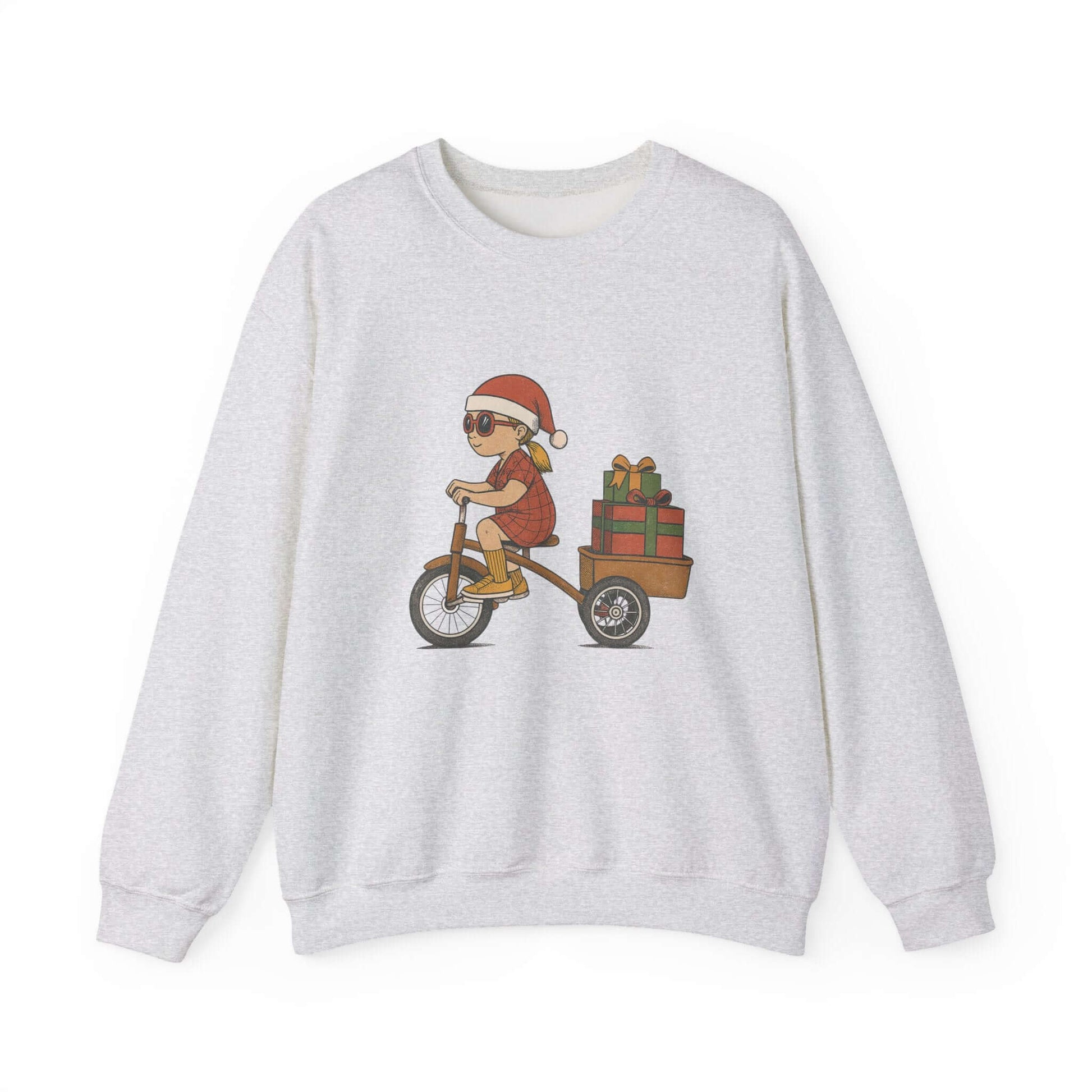 Christmas Bike Ride Sweatshirt, Santa Hat Daughter Gift - Popbydesign