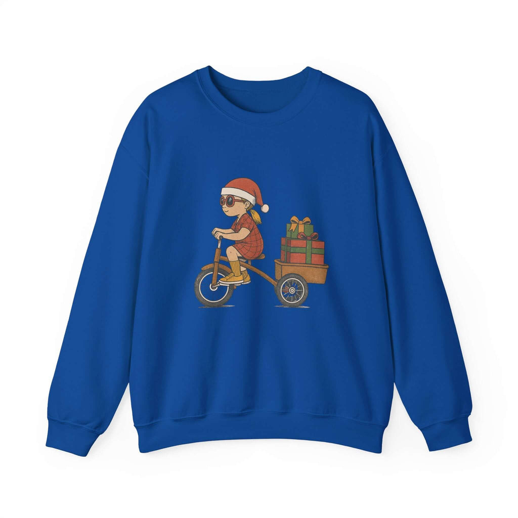 Christmas Bike Ride Sweatshirt, Santa Hat Daughter Gift by PopCultureByDesign36
