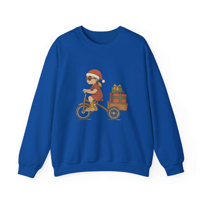 Christmas Bike Ride Sweatshirt, Santa Hat Daughter Gift - Popbydesign