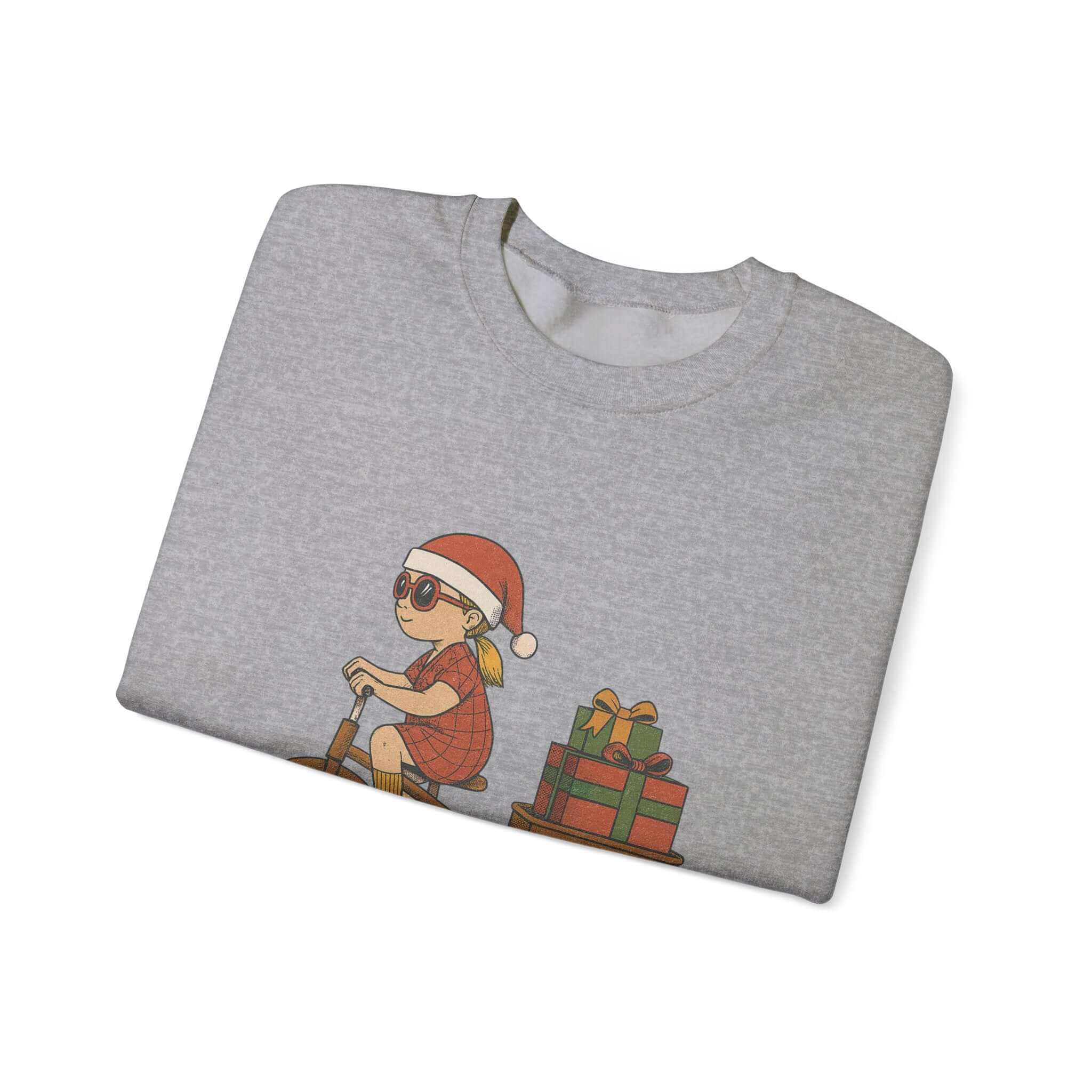 Christmas Bike Ride Sweatshirt, Santa Hat Daughter Gift by PopCultureByDesign36