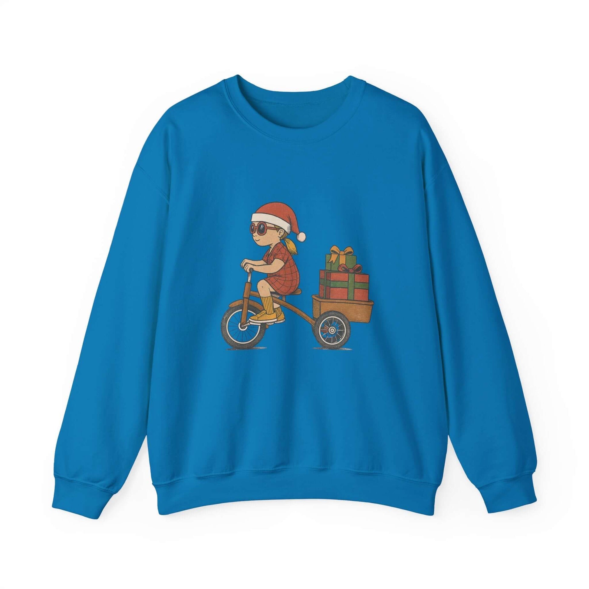 Christmas Bike Ride Sweatshirt, Santa Hat Daughter Gift - Popbydesign