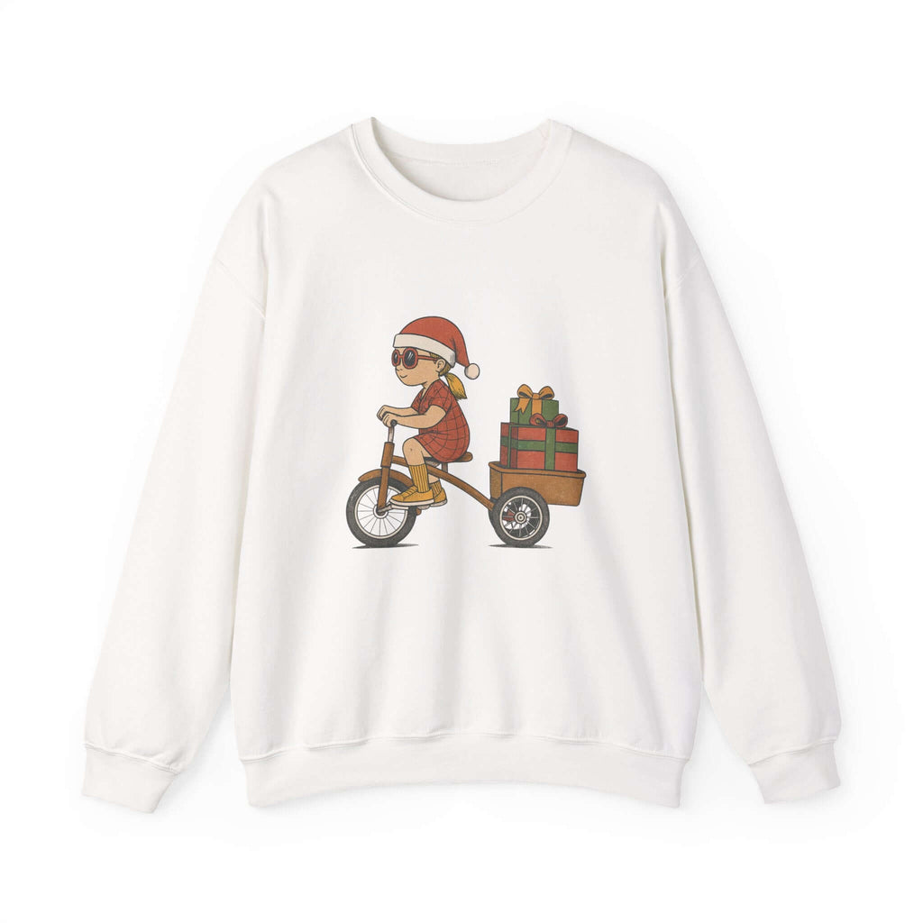 Christmas Bike Ride Sweatshirt, Santa Hat Daughter Gift by PopCultureByDesign36