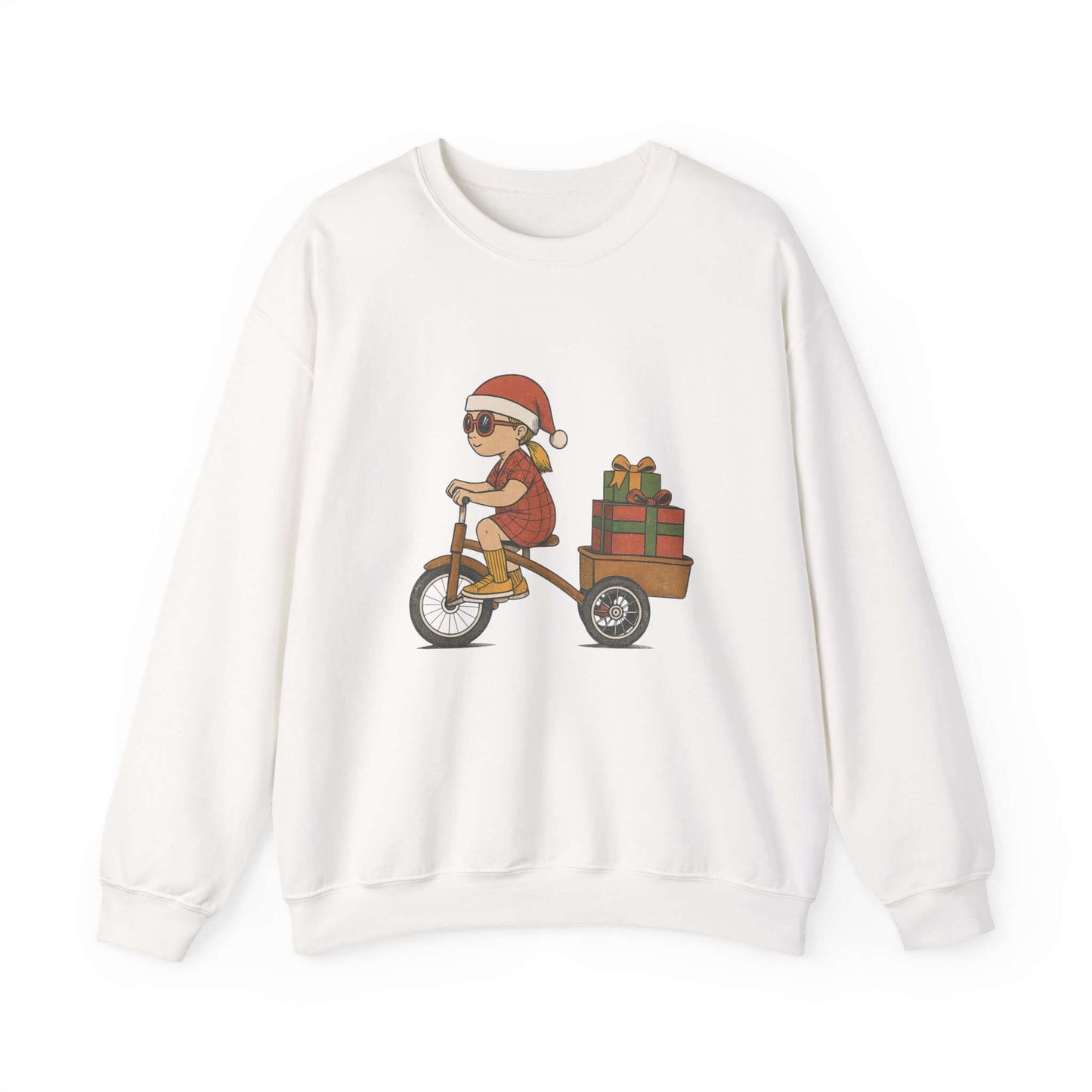Christmas Bike Ride Sweatshirt, Santa Hat Daughter Gift - Popbydesign
