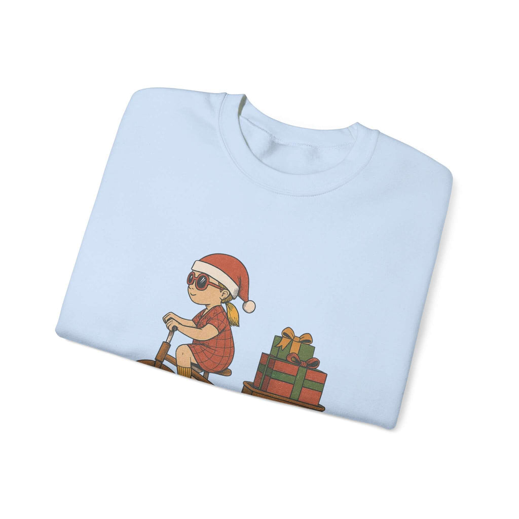 Christmas Bike Ride Sweatshirt, Santa Hat Daughter Gift by PopCultureByDesign36