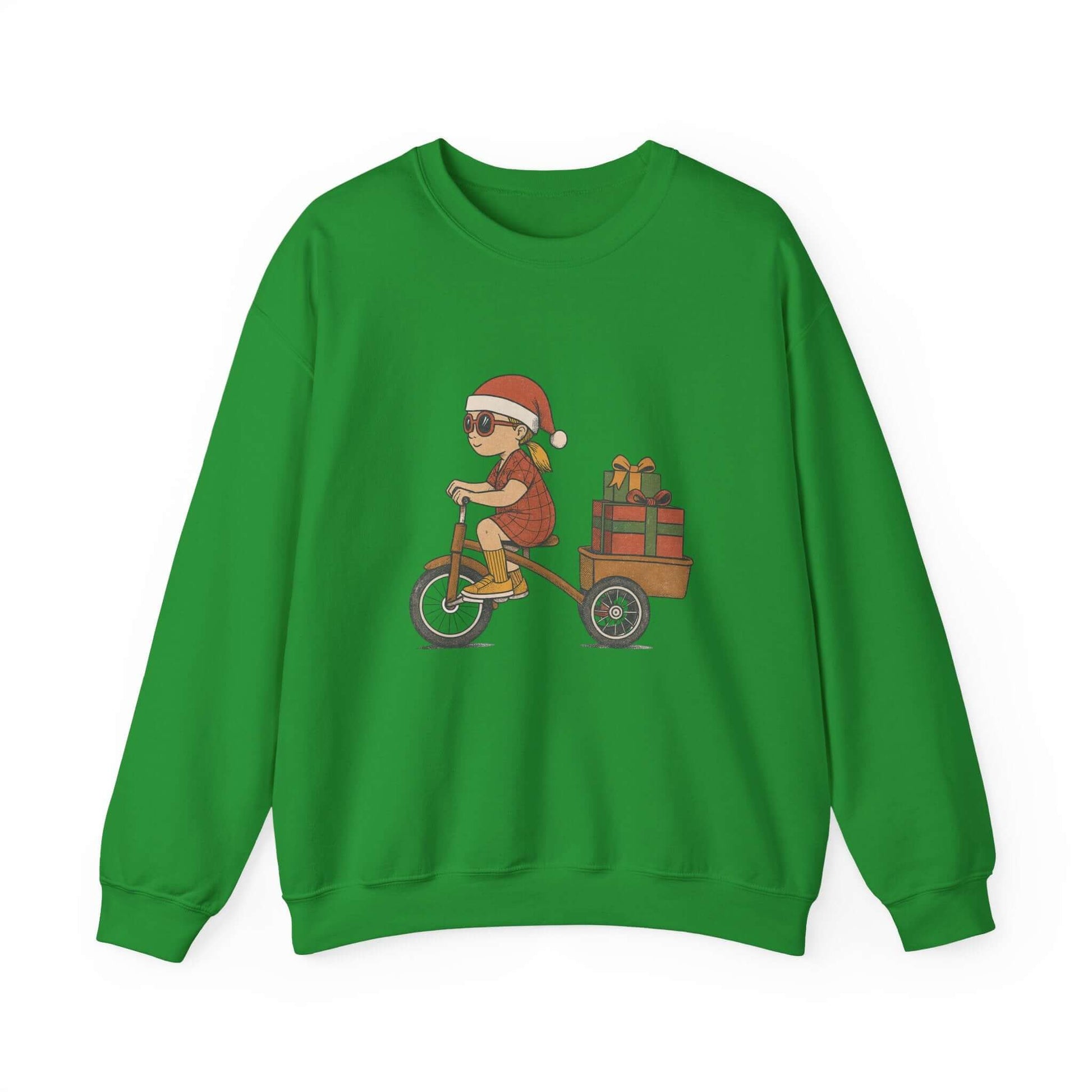 Christmas Bike Ride Sweatshirt, Santa Hat Daughter Gift - Popbydesign