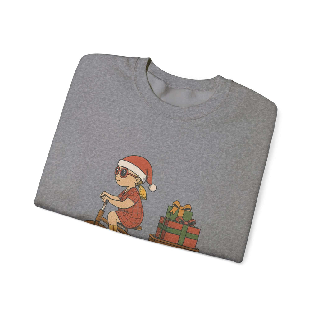 Christmas Bike Ride Sweatshirt, Santa Hat Daughter Gift by PopCultureByDesign36