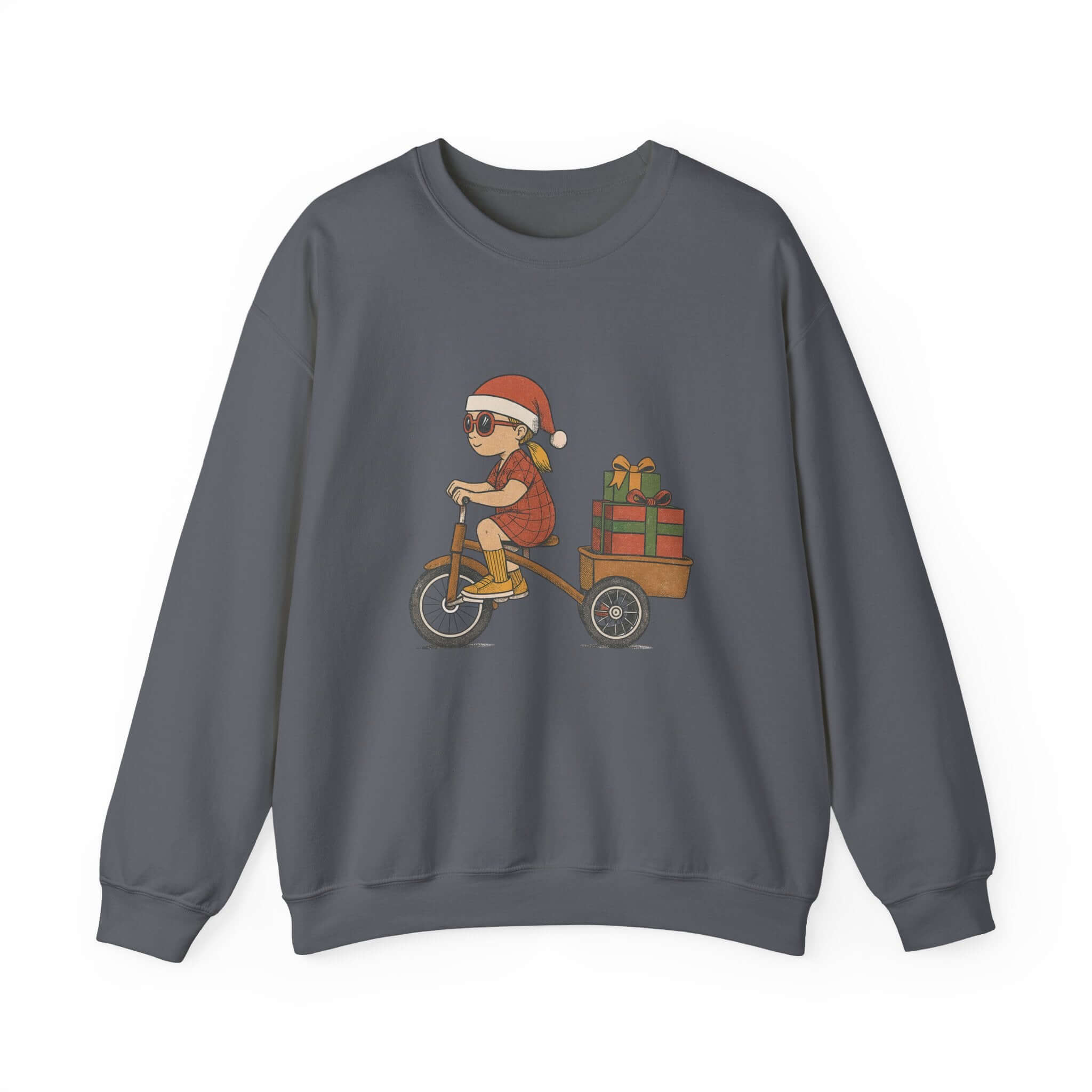 Christmas Bike Ride Sweatshirt, Santa Hat Daughter Gift by PopCultureByDesign36