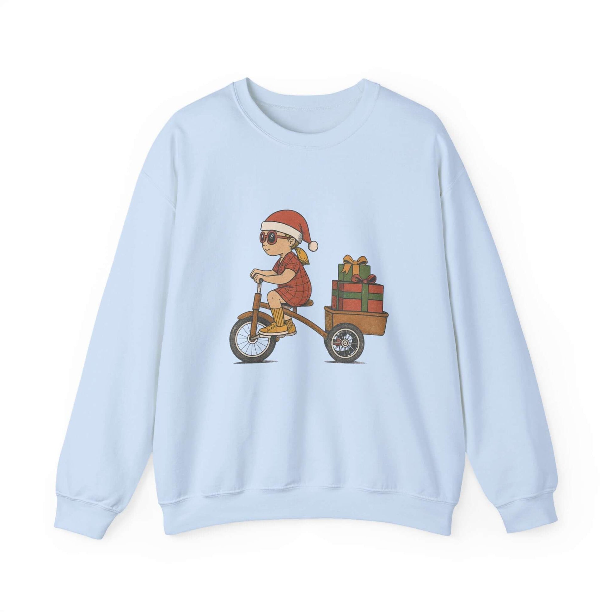 Christmas Bike Ride Sweatshirt, Santa Hat Daughter Gift - Popbydesign