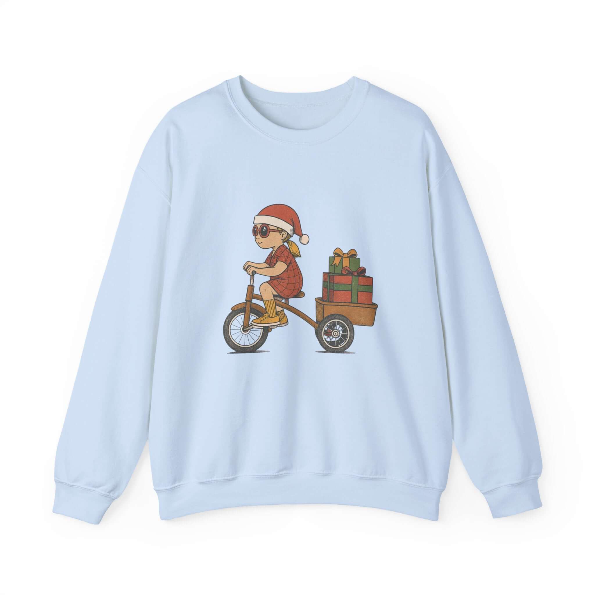 Christmas Bike Ride Sweatshirt, Santa Hat Daughter Gift by PopCultureByDesign36