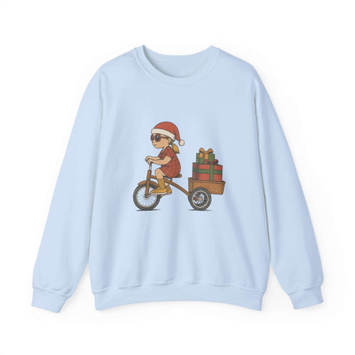 Christmas Bike Ride Sweatshirt, Santa Hat Daughter Gift by PopCultureByDesign36