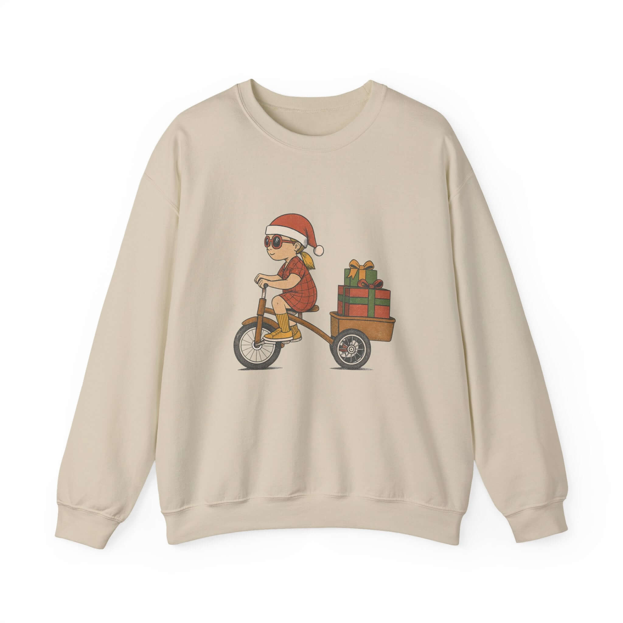 Christmas Bike Ride Sweatshirt, Santa Hat Daughter Gift by PopCultureByDesign36