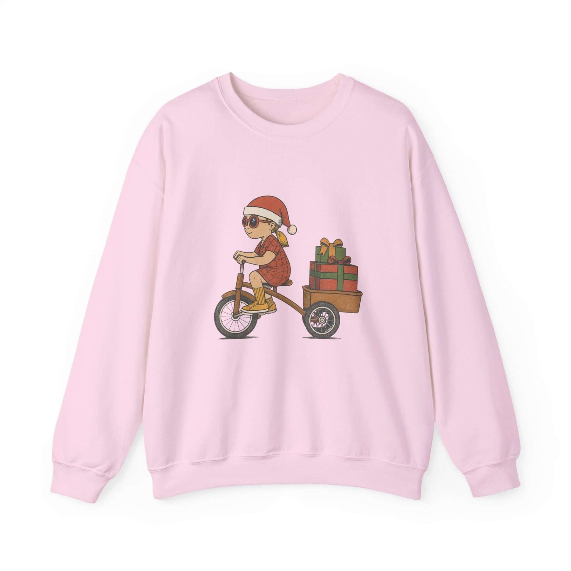 Christmas Bike Ride Sweatshirt, Santa Hat Daughter Gift - Popbydesign