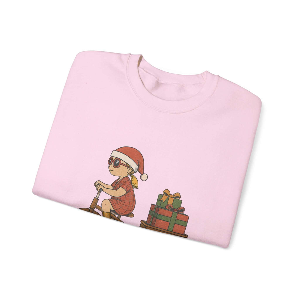 Christmas Bike Ride Sweatshirt, Santa Hat Daughter Gift by PopCultureByDesign36