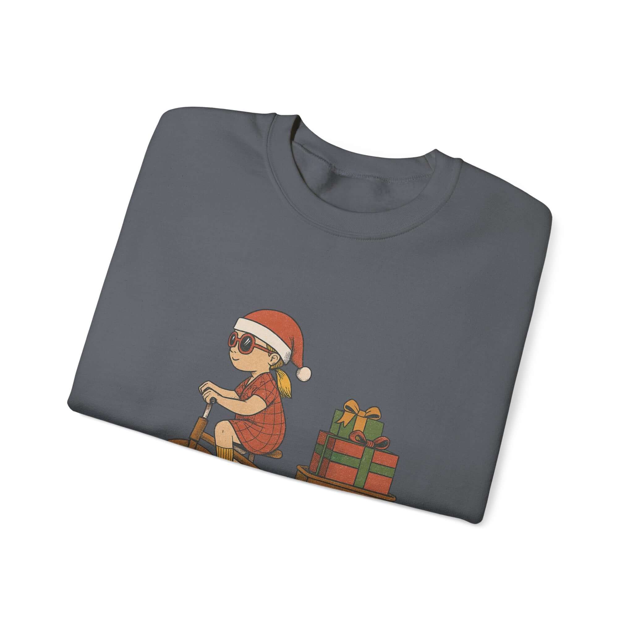 Christmas Bike Ride Sweatshirt, Santa Hat Daughter Gift by PopCultureByDesign36