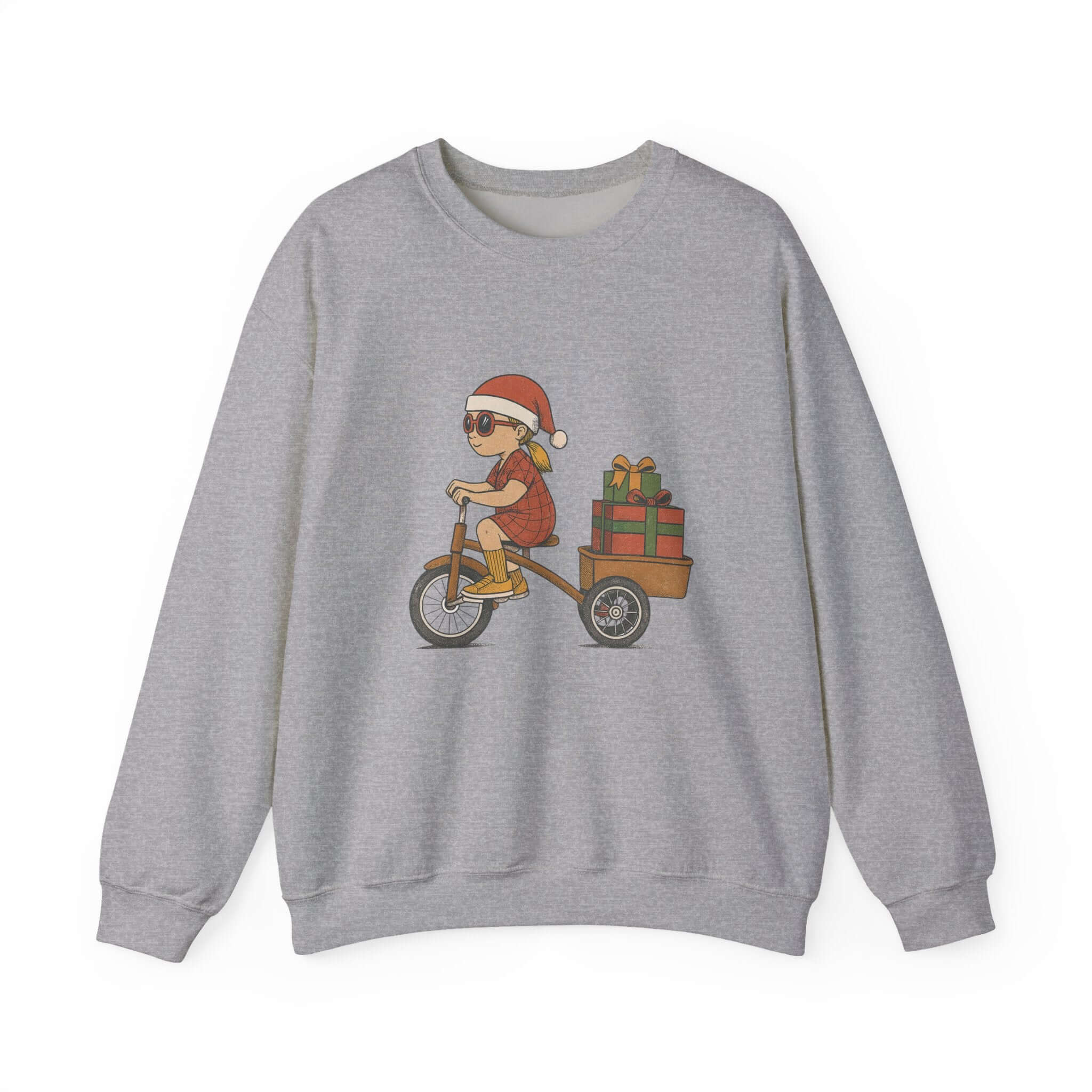 Christmas Bike Ride Sweatshirt, Santa Hat Daughter Gift by PopCultureByDesign36
