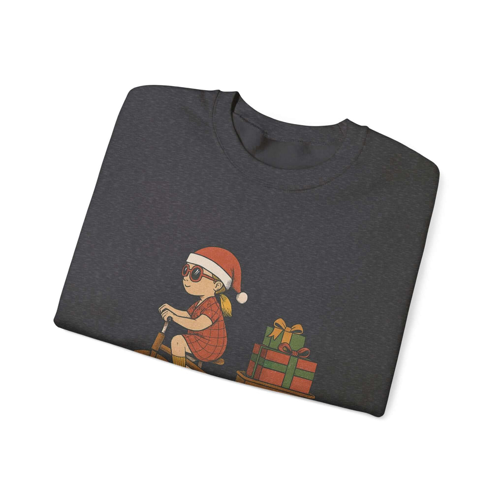 Christmas Bike Ride Sweatshirt, Santa Hat Daughter Gift by PopCultureByDesign36