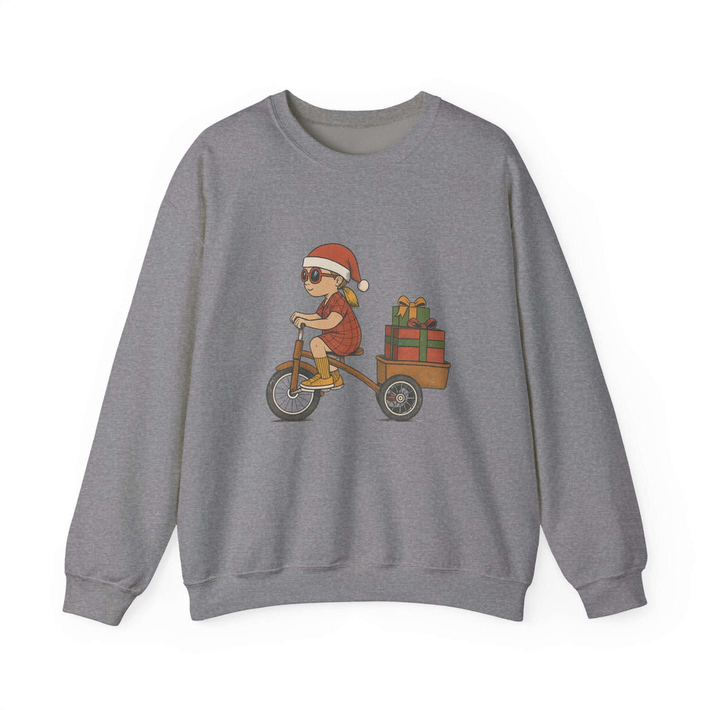 Christmas Bike Ride Sweatshirt, Santa Hat Daughter Gift by PopCultureByDesign36