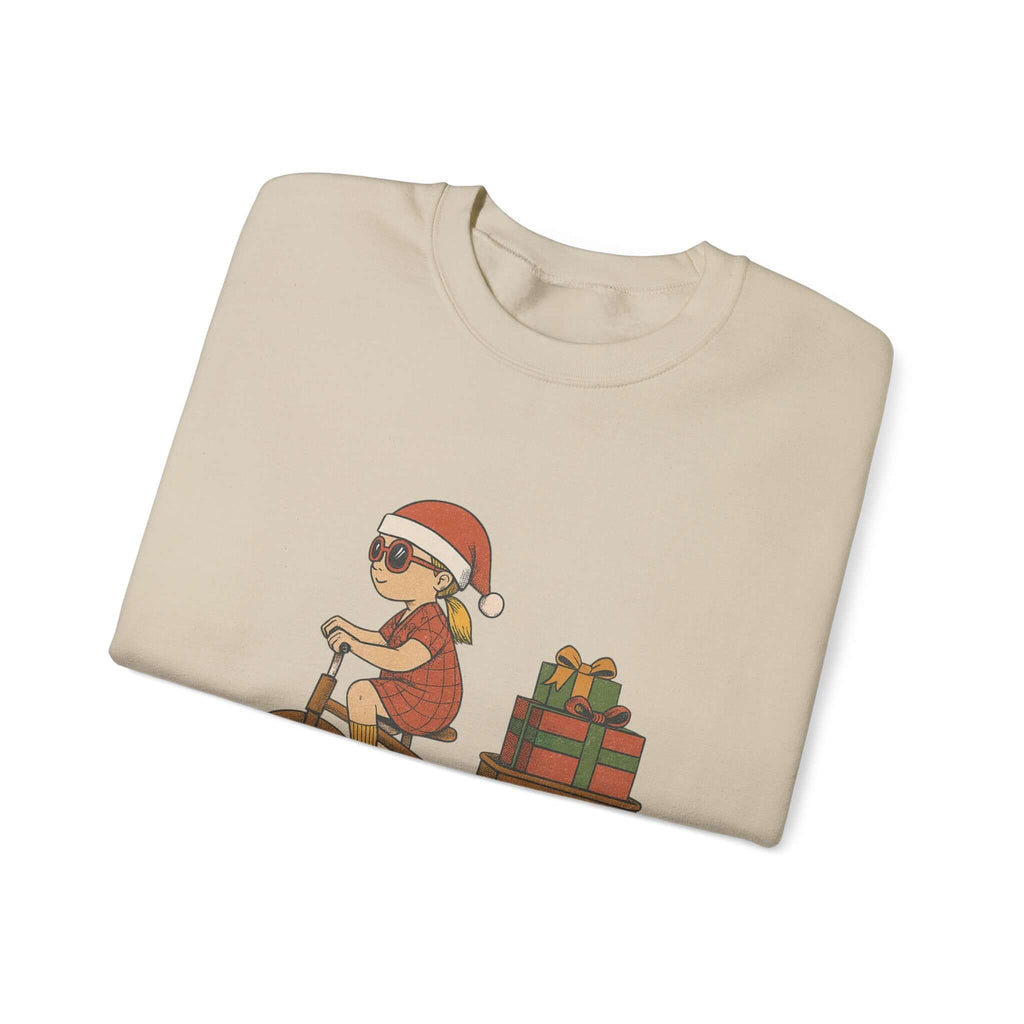 Christmas Bike Ride Sweatshirt, Santa Hat Daughter Gift by PopCultureByDesign36