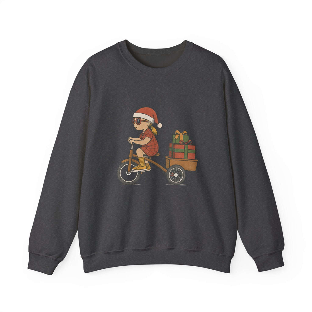 Christmas Bike Ride Sweatshirt, Santa Hat Daughter Gift by PopCultureByDesign36