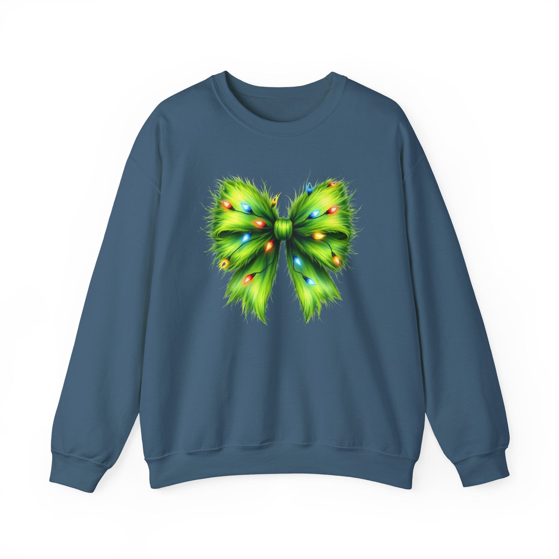 Christmas Bow Sweatshirt, Coquette Holiday Sweatshirt - Popbydesign
