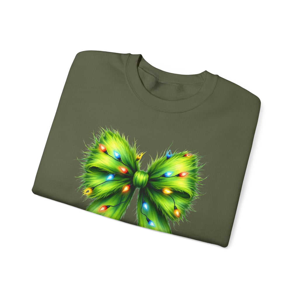 Christmas Bow Sweatshirt, Coquette Holiday Sweatshirt by PopCultureByDesign36