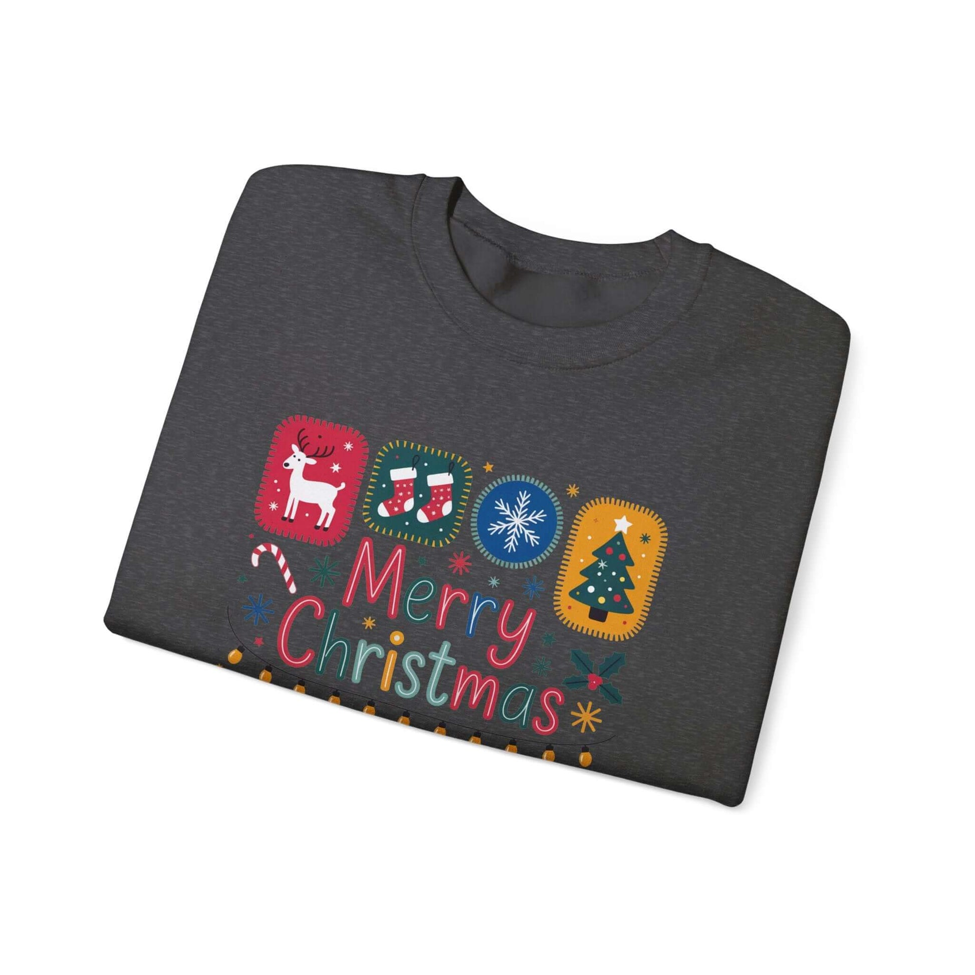 Christmas Cute Collage Sweatshirt, Winter Collage Seasonal Sweatshirt - Popbydesign