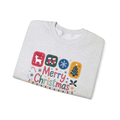 Christmas Cute Collage Sweatshirt, Winter Collage Seasonal Sweatshirt - Popbydesign