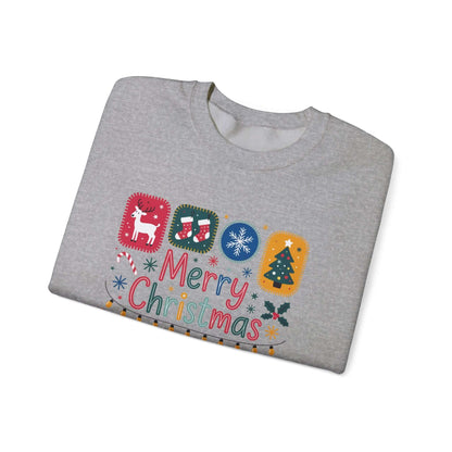 Christmas Cute Collage Sweatshirt, Winter Collage Seasonal Sweatshirt - Popbydesign
