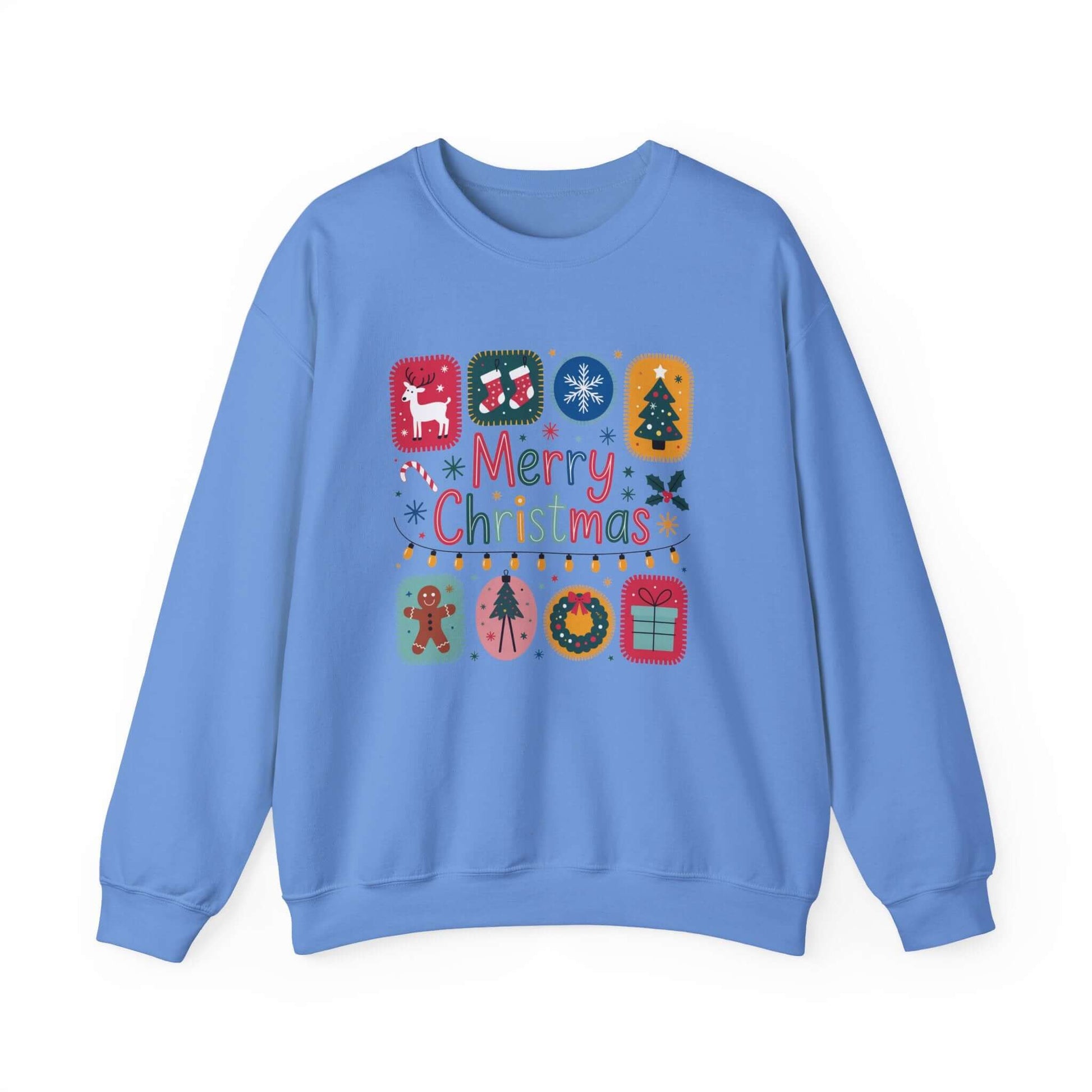 Christmas Cute Collage Sweatshirt, Winter Collage Seasonal Sweatshirt - Popbydesign
