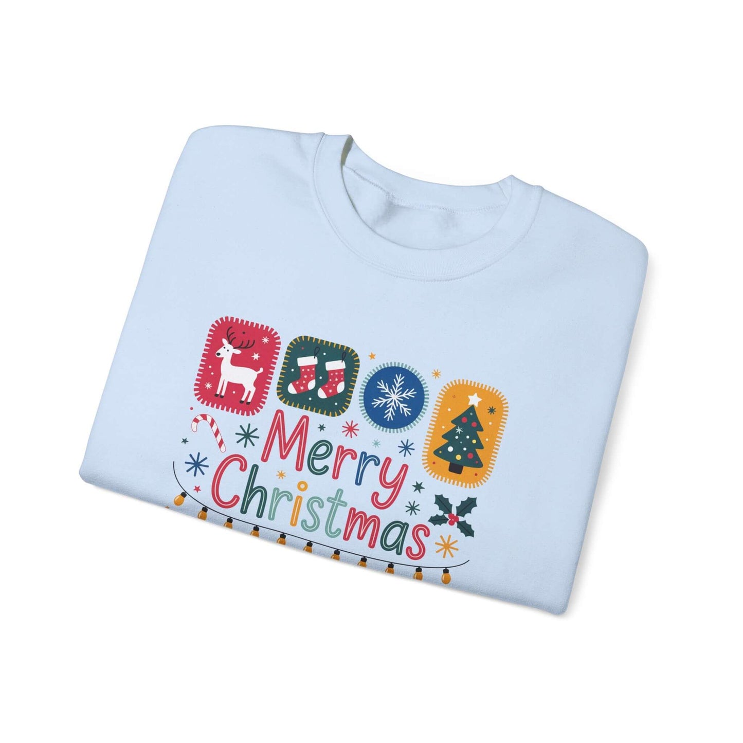 Christmas Cute Collage Sweatshirt, Winter Collage Seasonal Sweatshirt - Popbydesign