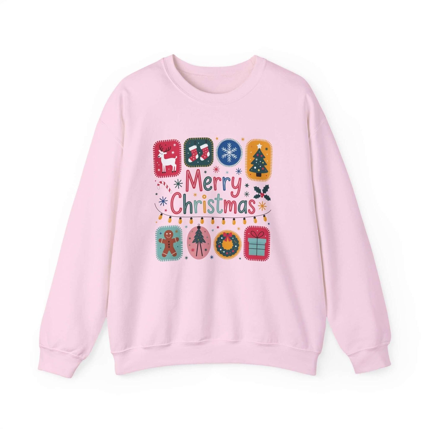 Christmas Cute Collage Sweatshirt, Winter Collage Seasonal Sweatshirt - Popbydesign