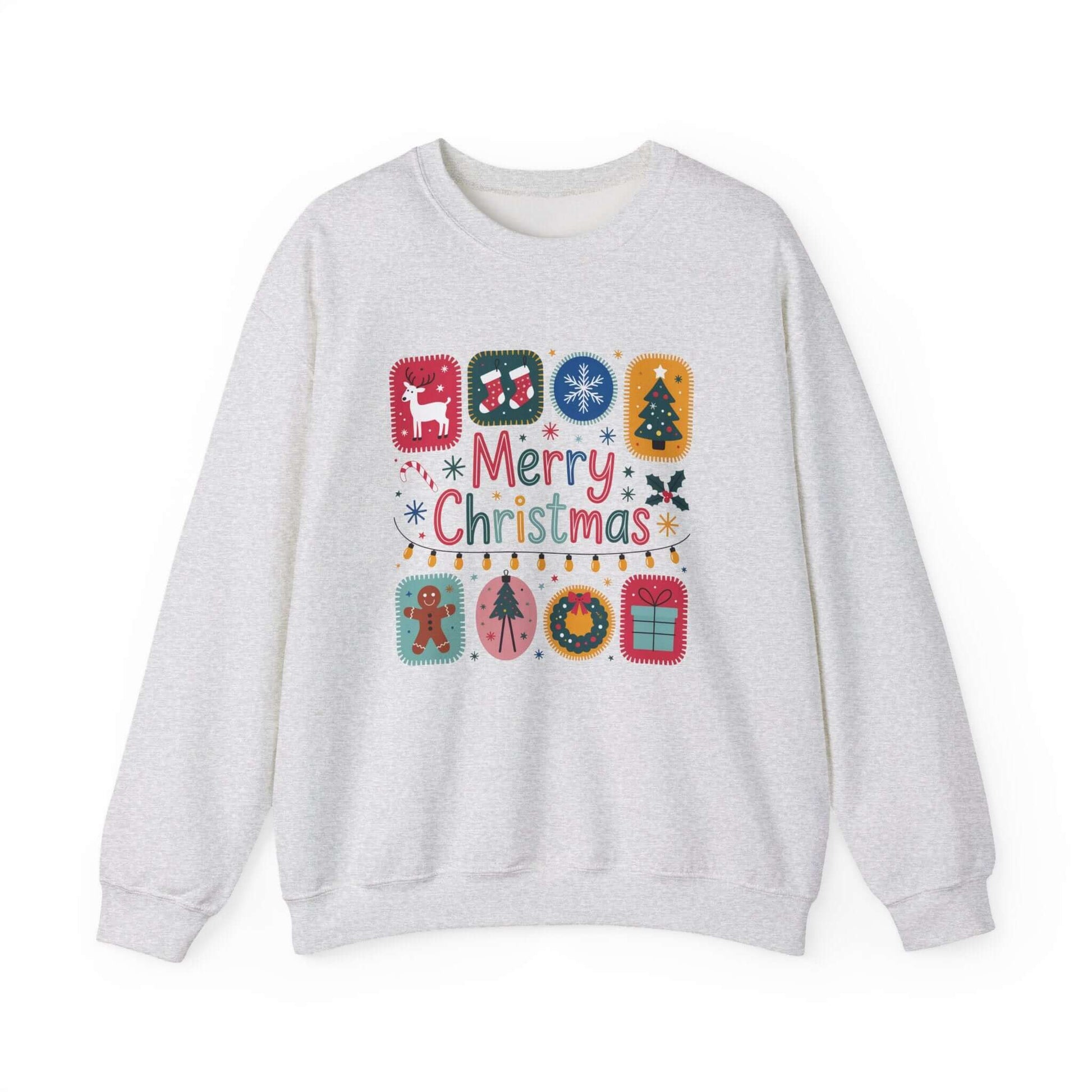 Christmas Cute Collage Sweatshirt, Winter Collage Seasonal Sweatshirt - Popbydesign