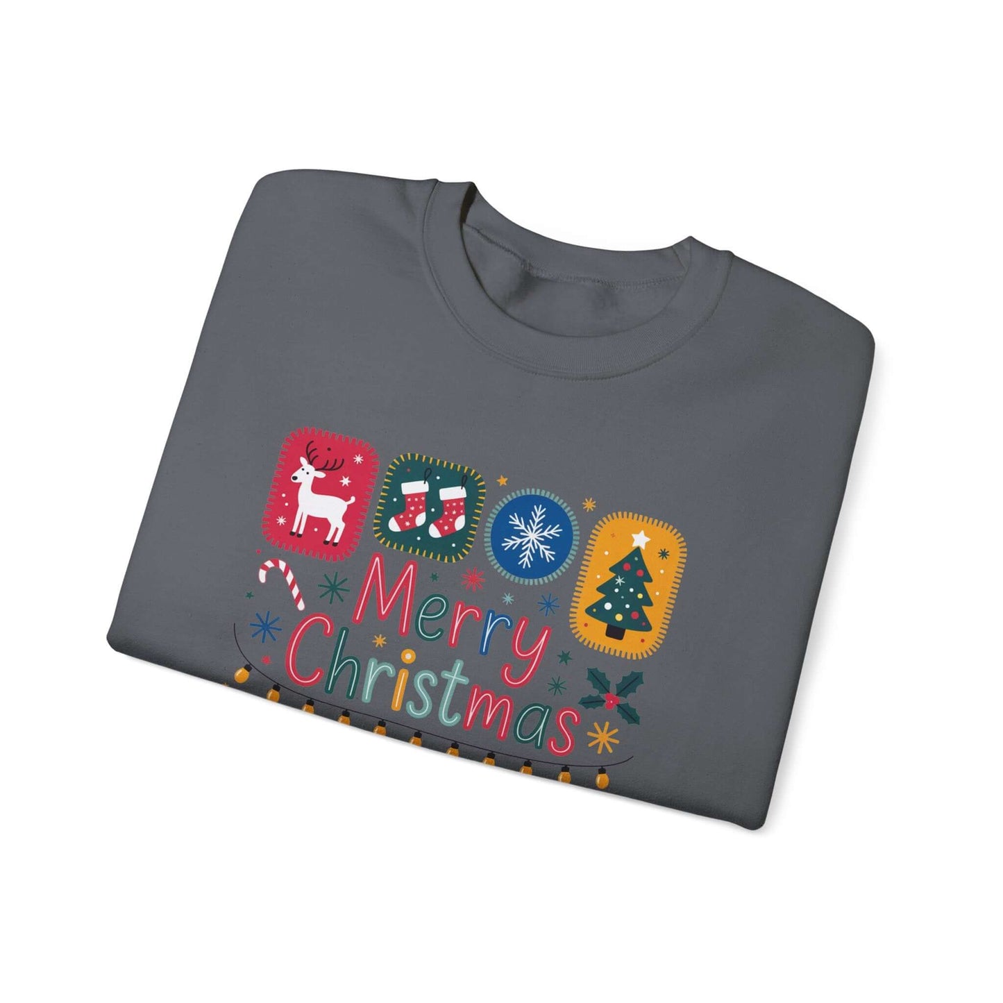 Christmas Cute Collage Sweatshirt, Winter Collage Seasonal Sweatshirt - Popbydesign