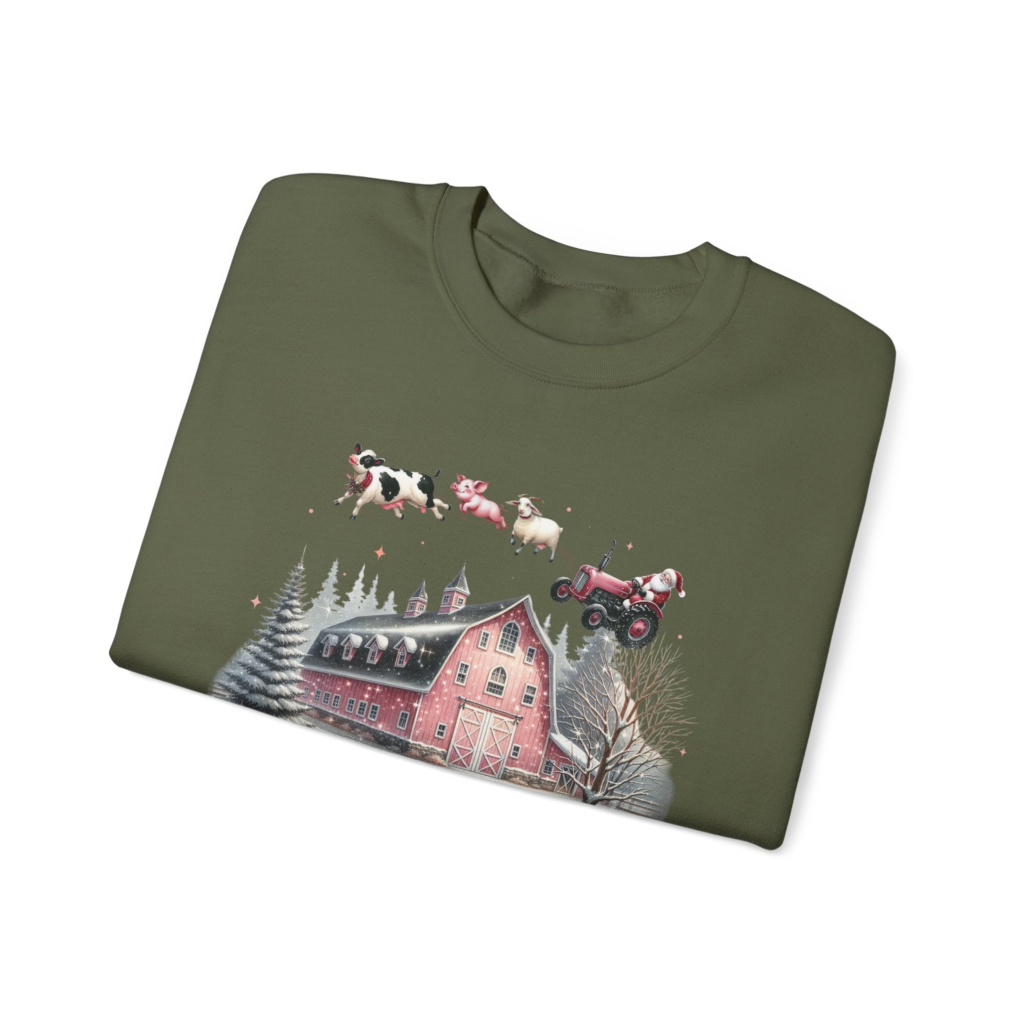 Christmas on the Farm Sweatshirt,Santa Tractor Farmhouse Tee by PopCultureByDesign36