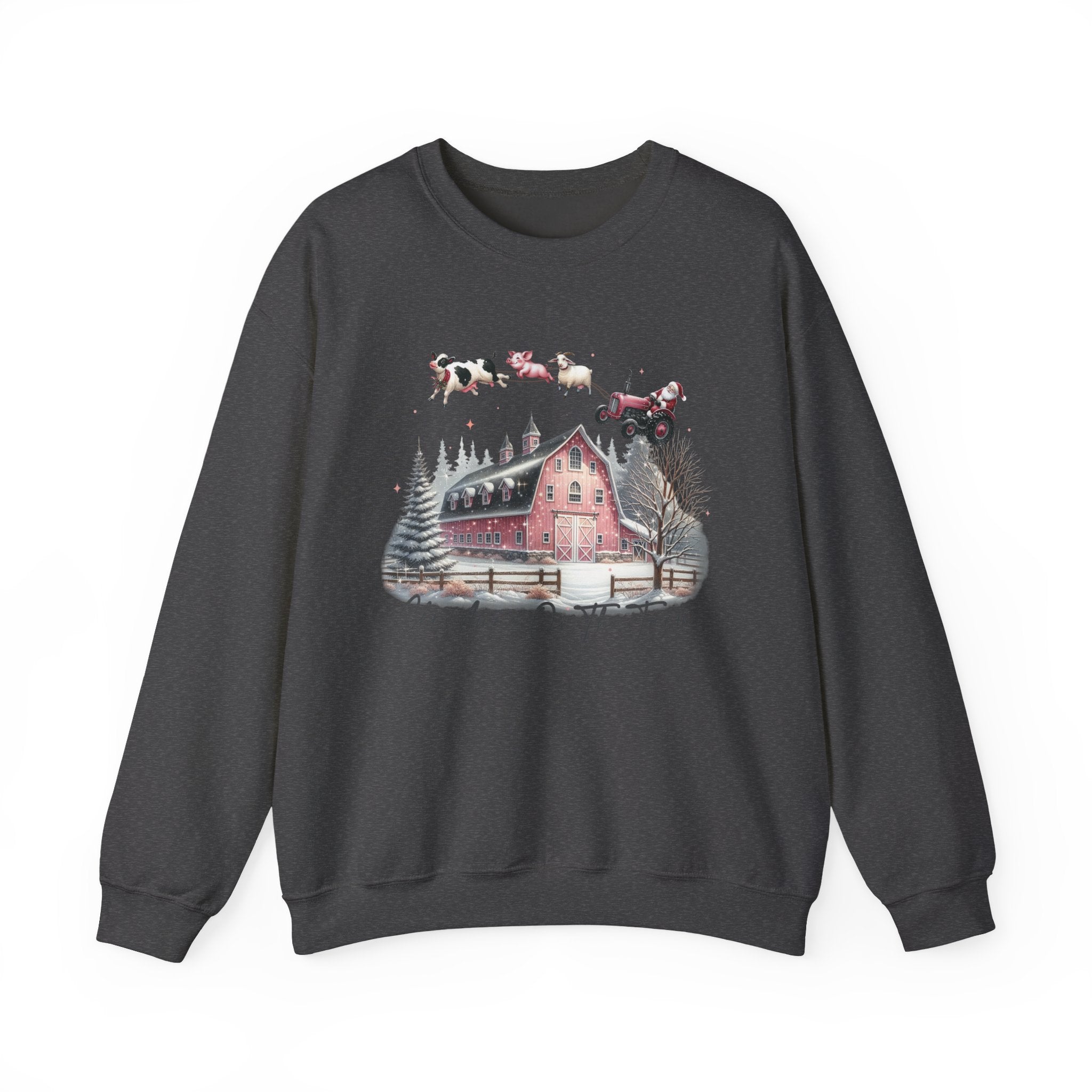 Christmas on the Farm Sweatshirt,Santa Tractor Farmhouse Tee by PopCultureByDesign36