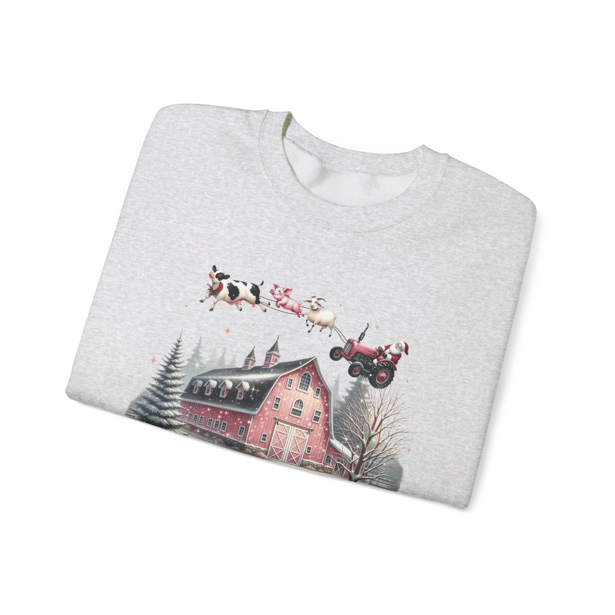 Christmas on the Farm Sweatshirt,Santa Tractor Farmhouse Tee by PopCultureByDesign36